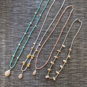 Handmade Cowrie shell stacking necklace set